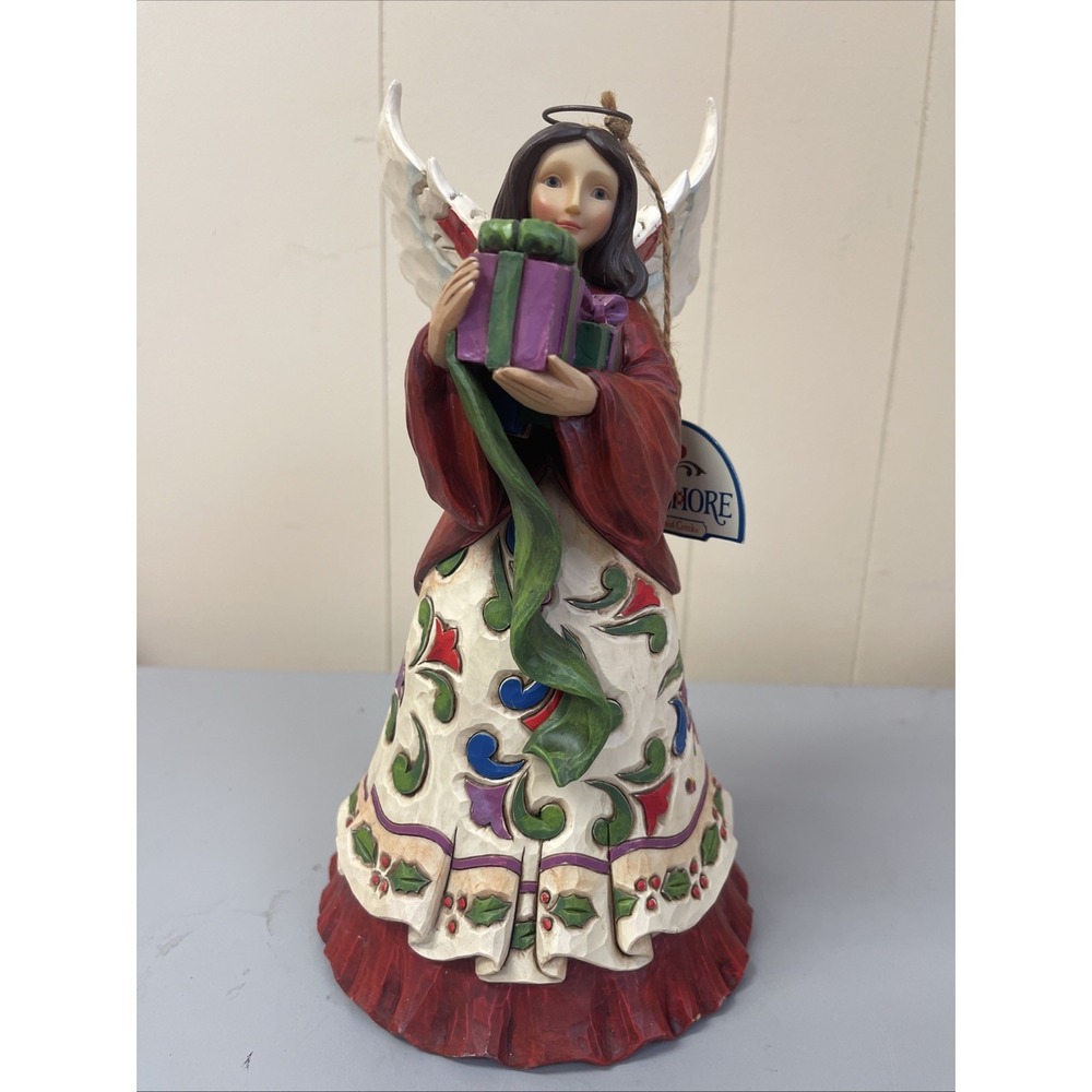 New Jim Shore Angel Bearing Gifts Figure "A Giving‎ Spirit Has No End" Christmas